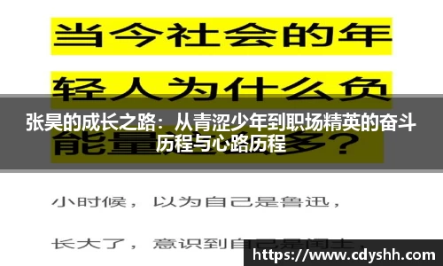 张昊的成长之路：从青涩少年到职场精英的奋斗历程与心路历程