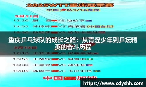 重庆乒乓球队的成长之路：从青涩少年到乒坛精英的奋斗历程